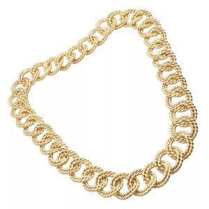 Rare! Authentic Verdura 18k Yellow Gold Rope Link Choker Necklace
